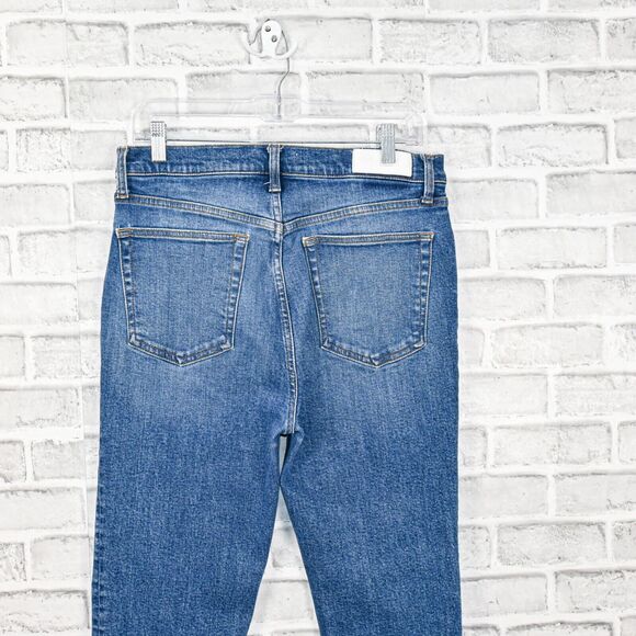 RE/DONE Women's 90s High Rise Ankle Crop Denim Jeans Distressed size 31 - Picture 5 of 13